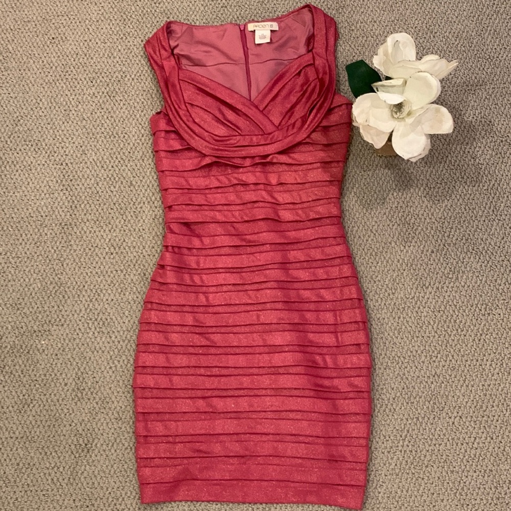 🌹VINTAGE ARDEN B • Beautiful Pink Sleeveless Mini Dress •